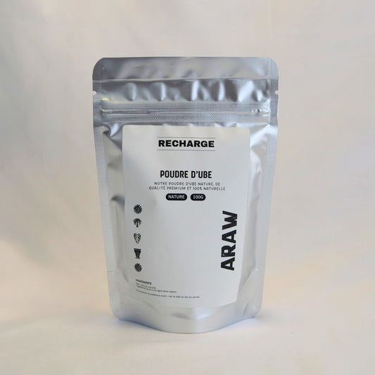 sachet de Recharge 100g poudre ube Nature ube ARAW 